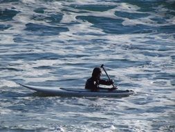 athlete in a kayak on the water