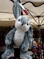 plush bunny on a leash