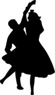 couple dancing black silhouette