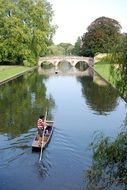 a man is floating in a boat on the river