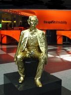 golden statue at Munich airport