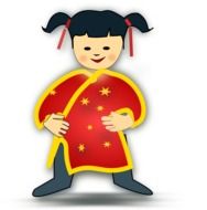 graphic image of a child in a Chinese costume