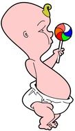 painted baby in diapers
