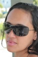 model in sunglasses close-up