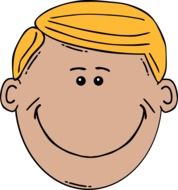 drawing of the head of a boy with blond hair
