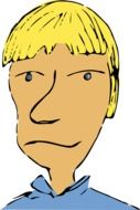 boy unhappy as a drawing
