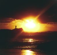 Sunset light on the beach