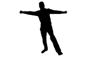 silhouette of an adult man