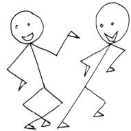 dancing stik people drawing