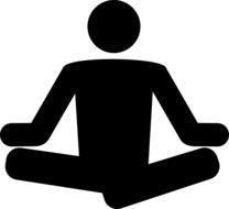 clipart of man figure sitting in lotus position icon