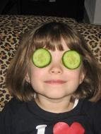 cucumbers like a mask for a child