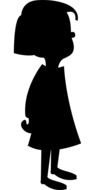 silhouette of a little girl on a white background