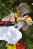 child painted like a football fan, Germany