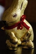 decorated easter chocolate bunny