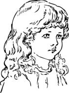 girl face black and white