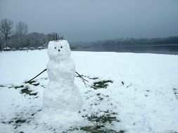 lonely sad snowman