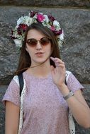 girl in a colorful wreath on Khreshchatyk