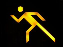 yellow neon sign Pedestrians