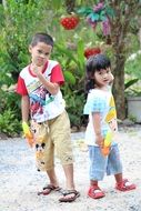thai kids girl boy play game