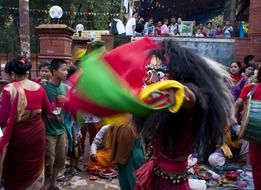 folk dances at a festival in Nepal