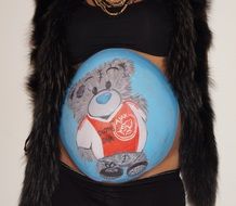 cute painting on pregnant belly