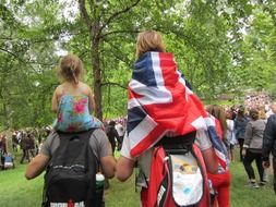 family at a party in Hyde park in London