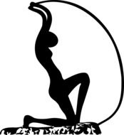 silhouette of a woman as a symbol of a woman in motion