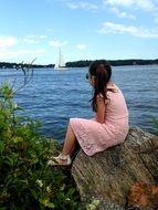 Girl and a sailboat