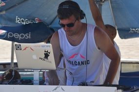 DJ man on the beach