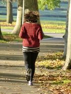 girl jogging in the park