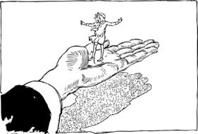 graphic image of a girl on a big hand