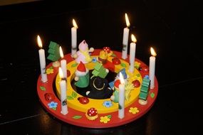 decoration with candles for children's birthday