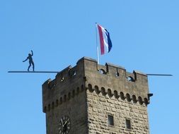 silhouette of a man on the tower in Heilbronn