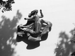 bronze sculpture on the wall in Szeged