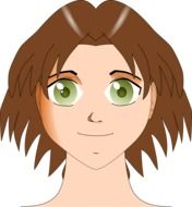 portrait of a green-eyed girl as a graphic image