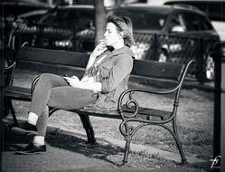 girl Smoking on the bench