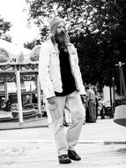 homeless man on the street, black and white, netherlands, amsterdam