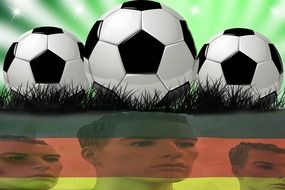 soccer balls on germany flag