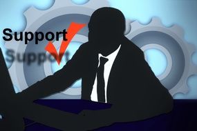 Silhouette of man from the support clipart