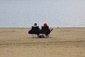 people by lake