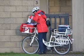 postman with a bicycle