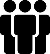 black silhouette of a group