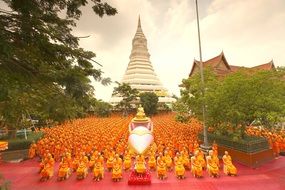 Buddhist monks at a ceremony in Thailand