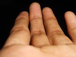 macro of human hand