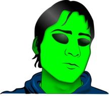 painted green man head