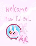 card greeting welcome beautiful girl