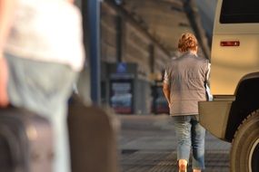 People with the luggage