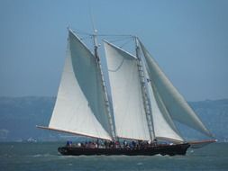 moving sailing boat