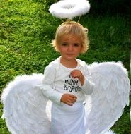 Child in angel costume