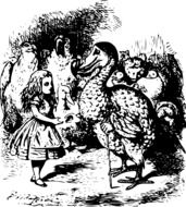 Fantasy drawing of Alice in Wonderland
